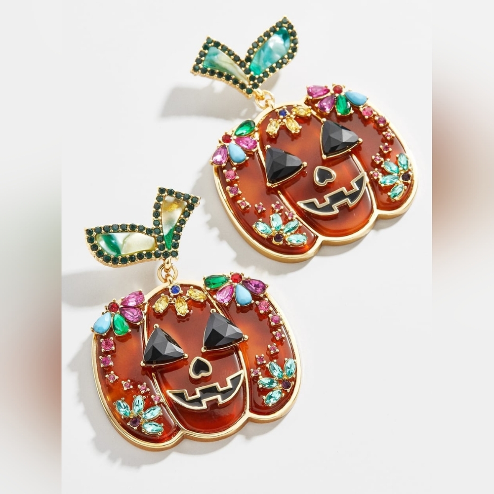 NWOT Baublebar Colorful Halloween Pumpkin Earrings